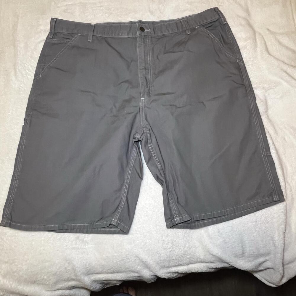 Carhartt Cargo Shorts Mens 42 Gray Canvas Relaxed Fit Work Utility Durable